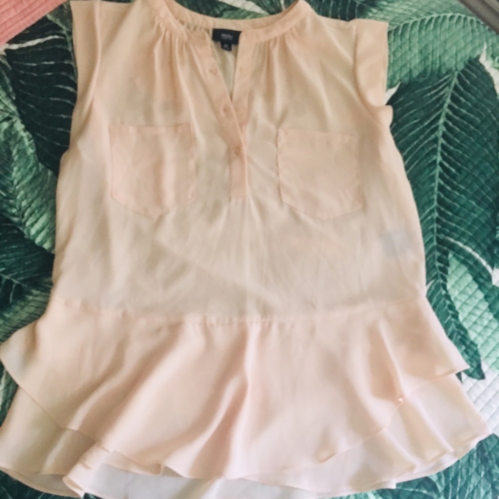 NW MOSSIMO LIGHT PINK CHIFFON TOP SZ M